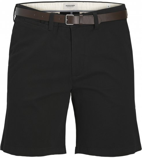 Jack & Jones Stadam Belted Chino Shorts Black - Kratke hlače - Muške Kratke Hlače Veliki Brojevi 
