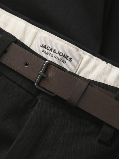 Jack & Jones Stadam Belted Chino Shorts Black - Kratke hlače - Muške Kratke Hlače Veliki Brojevi 