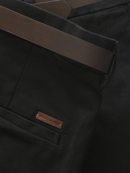 Jack & Jones Stadam Belted Chino Shorts Black - Kratke hlače - Muške Kratke Hlače Veliki Brojevi 