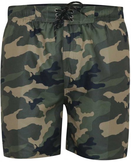 D555 Kody Camo Printed Swimshorts Khaki - Kupaće hlače - muške Kupaće hlače veliki brojevi