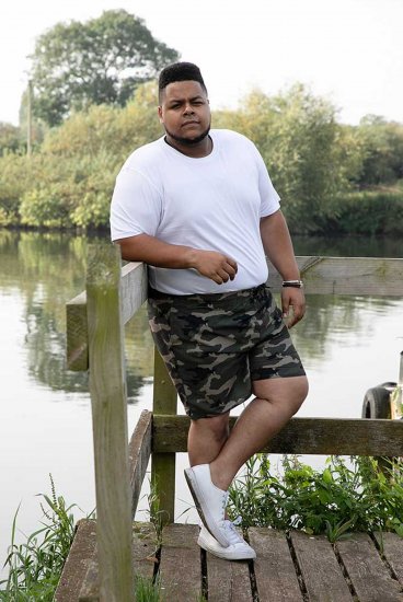 D555 Kody Camo Printed Swimshorts Khaki - Kupaće hlače - muške Kupaće hlače veliki brojevi