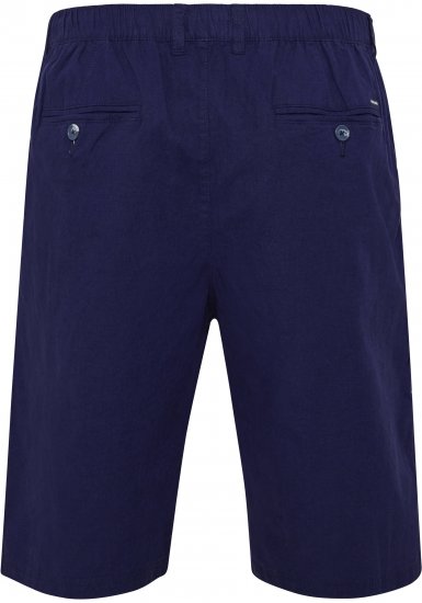 North Latitude 51137 Linen Elastic Waist Shorts Navy - Kratke hlače - Muške Kratke Hlače Veliki Brojevi 