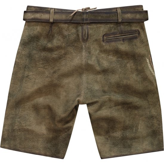 JP1880 Shorts Goat Suede with Belt Buckle Traditional Moss Green - Svečana odjeća - Svečana i blagdanska odjeća – Slavite elegantno i udobno