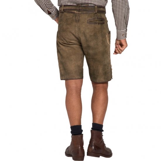JP1880 Shorts Goat Suede with Belt Buckle Traditional Moss Green - Svečana odjeća - Svečana i blagdanska odjeća – Slavite elegantno i udobno