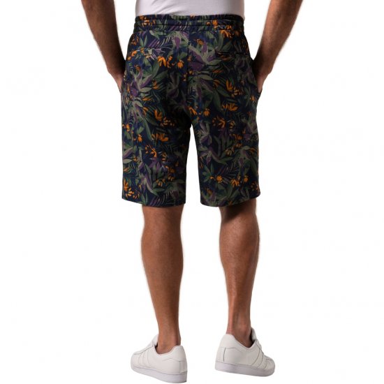 JP1880 Bermuda Shorts Floral All-over Print Navy - Kratke hlače - Muške Kratke Hlače Veliki Brojevi 