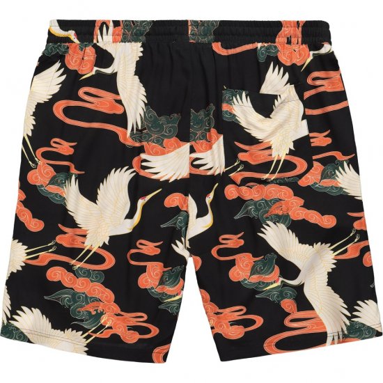 JP1880 Bermuda Shorts Floral All-over Print Black - Kratke hlače - Muške Kratke Hlače Veliki Brojevi 