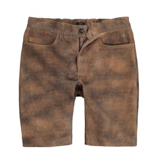 JP1880 Shorts Leather Traditional Cowhide Brown - Kratke hlače - Muške Kratke Hlače Veliki Brojevi 