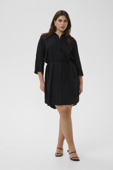 Kaffe Curve Mille Short Shirt Dress Black Deep - Mini haljine - 