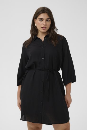 Kaffe Curve Mille Short Shirt Dress Black Deep - Mini haljine - 