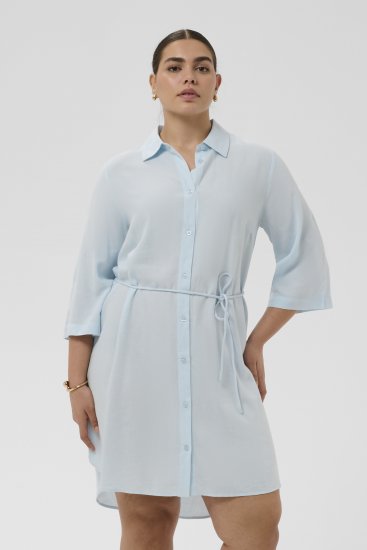 Kaffe Curve Mille Short Shirt Dress Nantucket Breeze Blue - Mini haljine - 