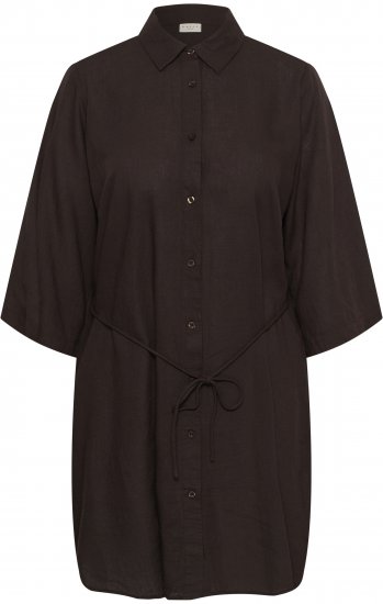 Kaffe Curve Mille Short Shirt Dress Black Coffee Brown - Mini haljine - 