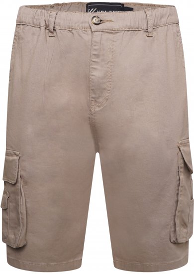 Kam Jeans 3404 Cargo Shorts Beige - Kratke hlače - Muške Kratke Hlače Veliki Brojevi 