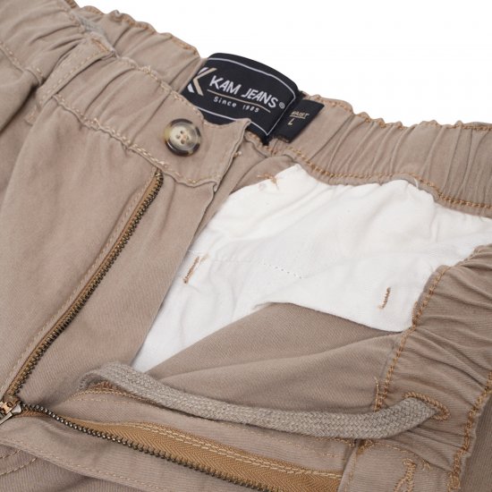 Kam Jeans 3404 Cargo Shorts Beige - Kratke hlače - Muške Kratke Hlače Veliki Brojevi 