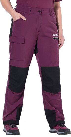 Ulla Popken HYPRAR Multifunctional Durable Inset Trekking Pants Dark Cherry Dark Cherry - Traperice & Hlače u Velikim Veličinama – Plus Size - 