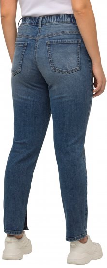 Ulla Popken Distressed Stretch Fit Boyfriend Jeans Blue Denim - Traperice & Hlače u Velikim Veličinama – Plus Size - 