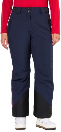 Ulla Popken Performance Trousers Waterproof Zip Pockets Snow Gaiter Navy - Traperice & Hlače u Velikim Veličinama – Plus Size - 