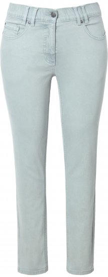 Ulla Popken Slim Leg Light Wash Jeans Light Moss Light Moss Green - Traperice & Hlače u Velikim Veličinama – Plus Size - 