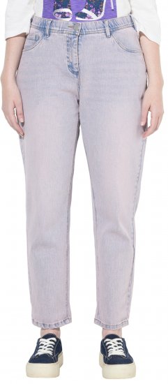 Ulla Popken Dyed Stretch Fit Boyfriend Jeans Light Light Blue Denim - Traperice & Hlače u Velikim Veličinama – Plus Size - 
