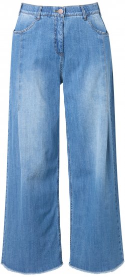 Ulla Popken Extra Wide Leg Stretch Fit Jeans Light Blue - Traperice & Hlače u Velikim Veličinama – Plus Size - 