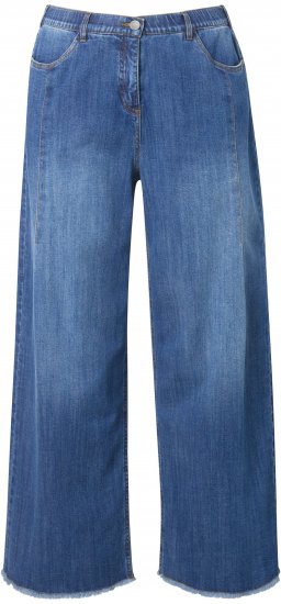 Ulla Popken Extra Wide Leg Stretch Fit Jeans Denim Blue - Traperice & Hlače u Velikim Veličinama – Plus Size - 
