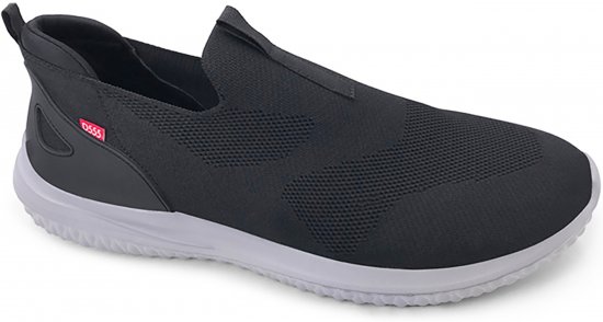 D555 Huddersfield Kingsize Hands Free Slip On with Knitted Top Shoes Black - Tenisice - 