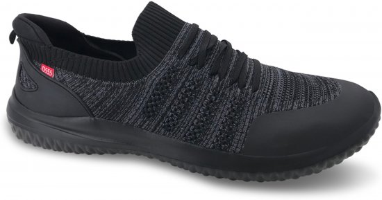 D555 Aylesbury Hands Free Knitted Shoes Faux Laces Black - Tenisice - 