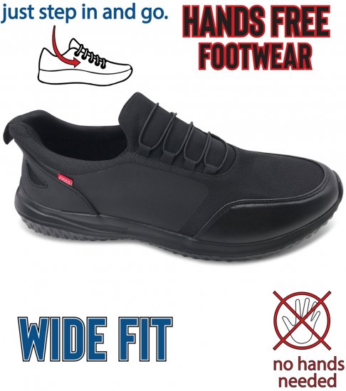 D555 Doncaster Kingsize Hands Free with Faux Laces Black - Tenisice - 