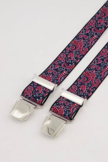 JP1880 Suspenders with Adjustable Length Burgundy Red - Modni dodaci - 