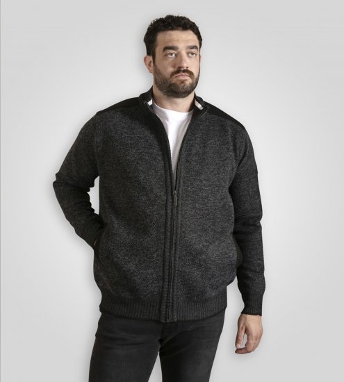 D555 Dereham 2 Knitted Sweater with Zipper Charcoal TALL - TALL puloveri - 