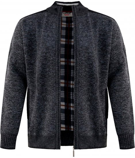 D555 Dereham 2 Knitted Sweater with Zipper Charcoal TALL - TALL puloveri - 