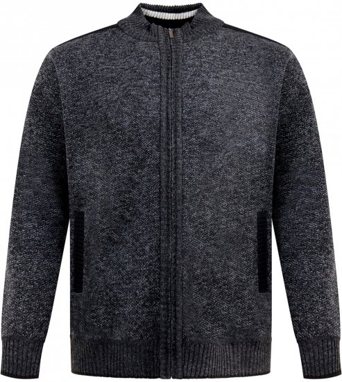 D555 Dereham 2 Knitted Sweater with Zipper Charcoal TALL - TALL puloveri - 