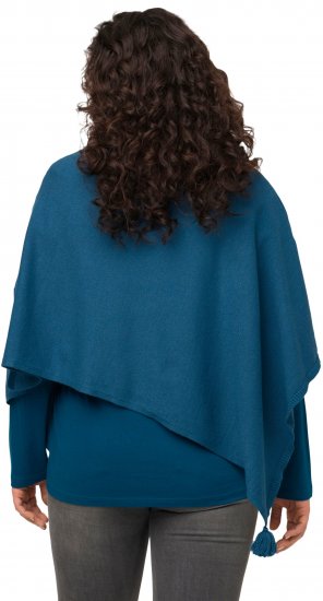 Ulla Popken Knit Pointed Hem Poncho Cerulean - Puloveri & dukserice - 