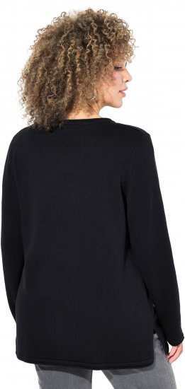 Ulla Popken Sequined Star Rolled Edge Sweater Black - Puloveri & dukserice - 