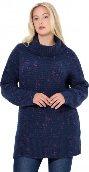 Ulla Popken Space Yarn Oversized Turtleneck Sweater Blue - Puloveri & dukserice - 