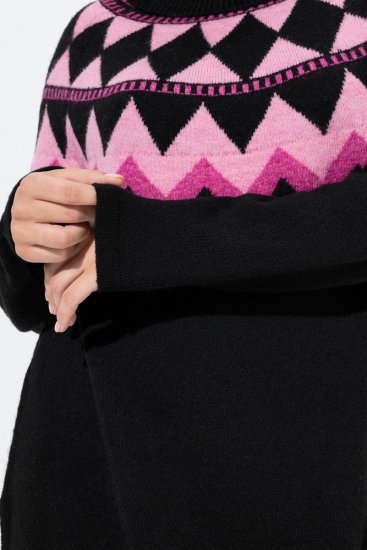 Ulla Popken Neon Alpine Pattern Long Sleeve Turtleneck Sweater Light Pink - Puloveri & dukserice - Udobne dukserice, hoodice i pletenina