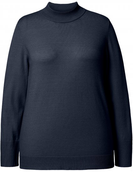 Ulla Popken Long Sleeves Mock Turtleneck Sweater Navy - Puloveri & dukserice - 