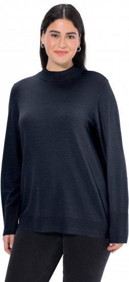 Ulla Popken Long Sleeves Mock Turtleneck Sweater Navy - Puloveri & dukserice - 