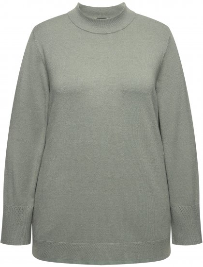 Ulla Popken Long Sleeves Mock Turtleneck Sweater Grey - Puloveri & dukserice - 