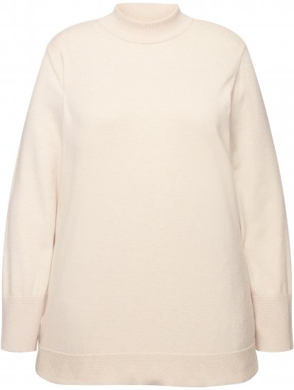 Ulla Popken Long Sleeves Mock Turtleneck Sweater Nature Melange - Puloveri & dukserice - 