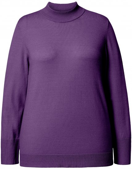 Ulla Popken Long Sleeves Mock Turtleneck Sweater Deep Violet - Puloveri & dukserice - 