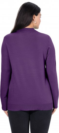 Ulla Popken Long Sleeves Mock Turtleneck Sweater Deep Violet - Puloveri & dukserice - 