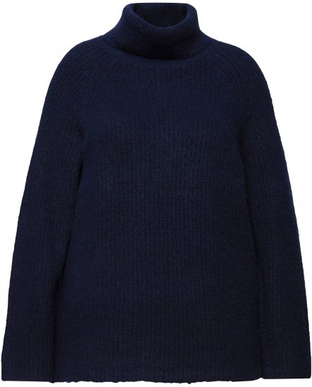 Ulla Popken Ribbed Knit Turtleneck Sweater Navy - Puloveri & dukserice - 
