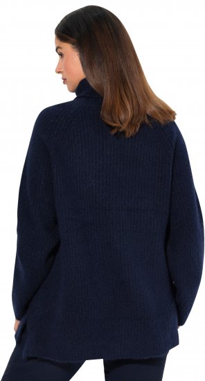 Ulla Popken Ribbed Knit Turtleneck Sweater Navy - Puloveri & dukserice - 