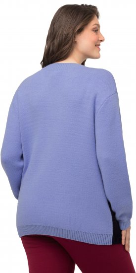 Ulla Popken Long Sleeve Knit Mountain Range Sweater Bright Purple - Puloveri & dukserice - 