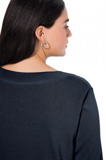 Ulla Popken Soft Fine Knit Pullover V-Neck Sweatshirt Marine - Puloveri & dukserice - Udobne dukserice, hoodice i pletenina