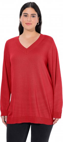 Ulla Popken Casual V-Neck Long Sleeve Sweater Salsa - Puloveri & dukserice - 