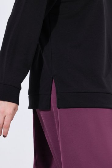 Ulla Popken Tulle Panel Sweatshirt Black - Puloveri & dukserice - Udobne dukserice, hoodice i pletenina