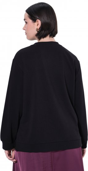 Ulla Popken Tulle Panel Sweatshirt Black - Puloveri & dukserice - 