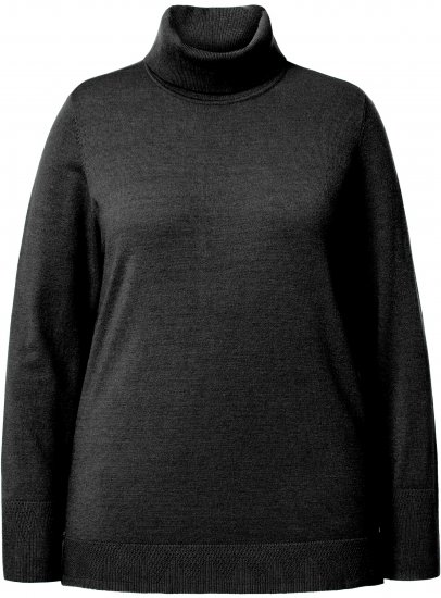 Ulla Popken Turtleneck Ribbed Trim Long Sleeve Sweater Black - Puloveri & dukserice - 