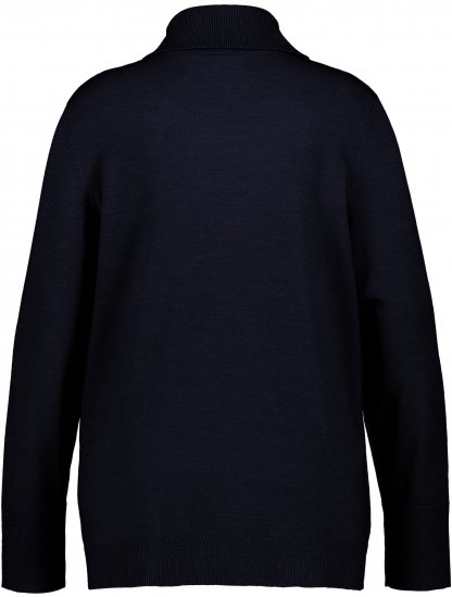 Ulla Popken Turtleneck Ribbed Trim Long Sleeve Sweater Navy - Puloveri & dukserice - 